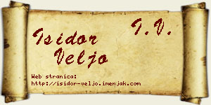 Isidor Veljo vizit kartica